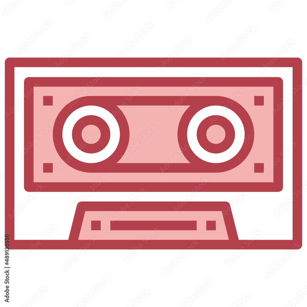 CASSETTE red line icon,linear,outline,graphic,illustration CASSETTE red line icon,linear,outline,graphic,illustration