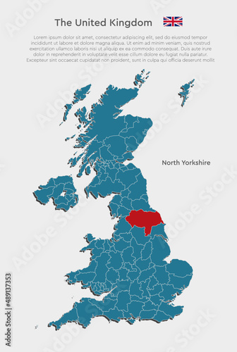 Vector map United Kingdom, county North Yorkshire