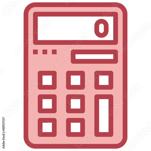 CALCULATOR red line icon,linear,outline,graphic,illustration