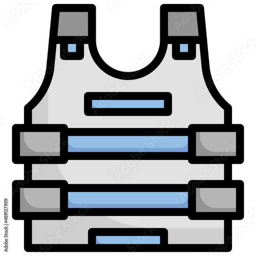 PROTECTOR VEST filled outline icon,linear,outline,graphic,illustration