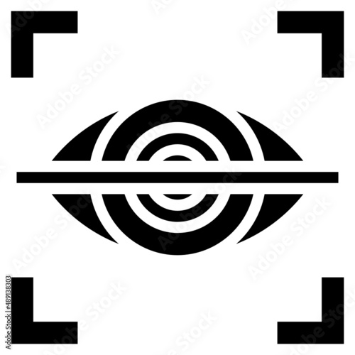 EYE RECOGNITION glyph icon,linear,outline,graphic,illustration