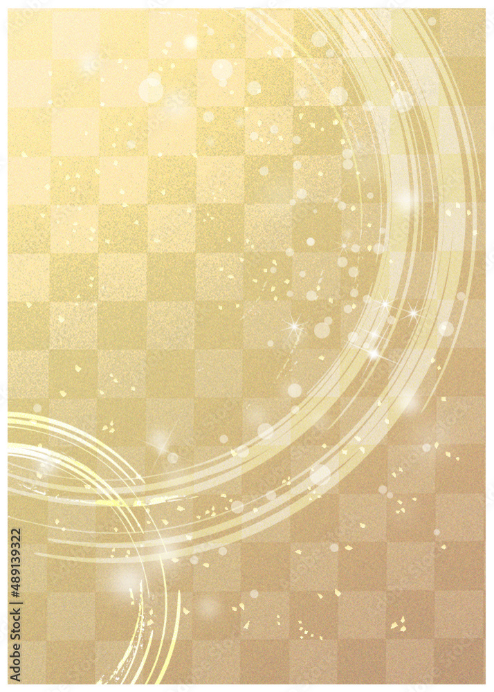 和柄 桜 市松模様 金箔背景 縦 Stock Vector Adobe Stock