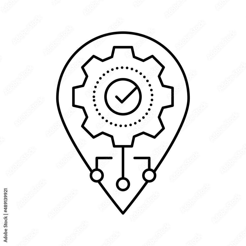 gps navigation optimize line icon vector illustration