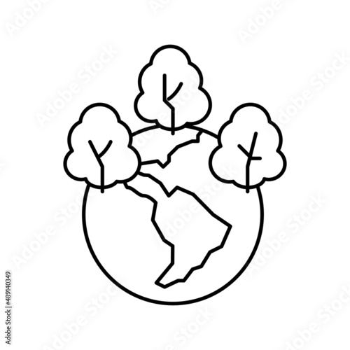 safe forest and ecosystem line icon vector illustration