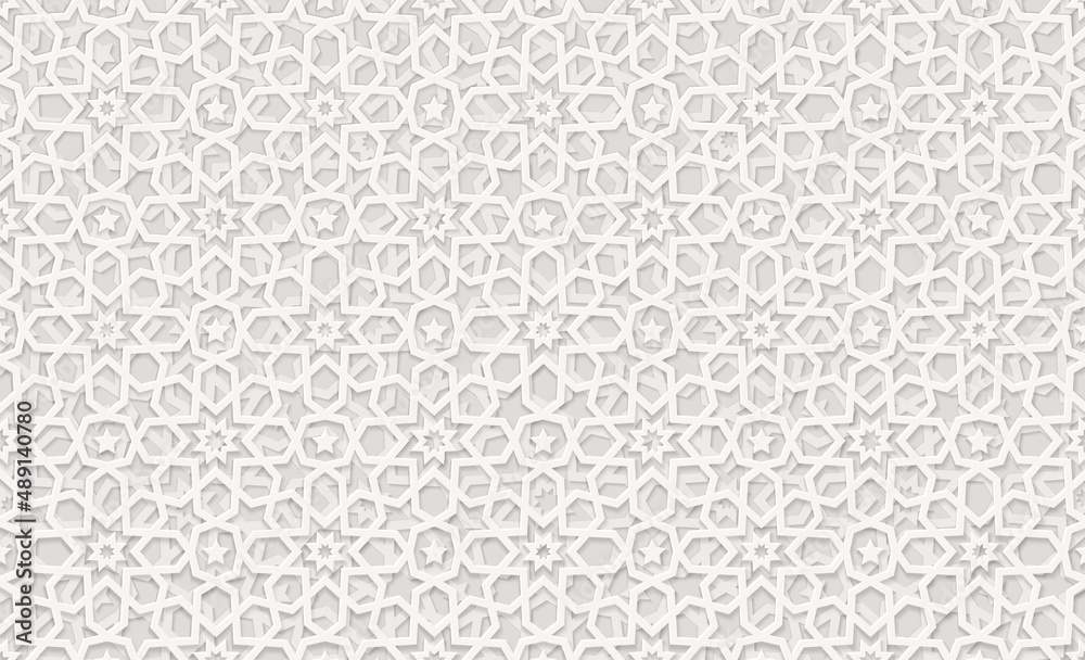 Background with 3d pattern in islamic ornament vector style. Ramadan round pattern elements. persian motif style. Geometric circular ornamental for your design. Background with 3d pattern in islamic ornament vector style. Ramadan round pattern elements. persian motif style. Geometric circular ornamental for your design.