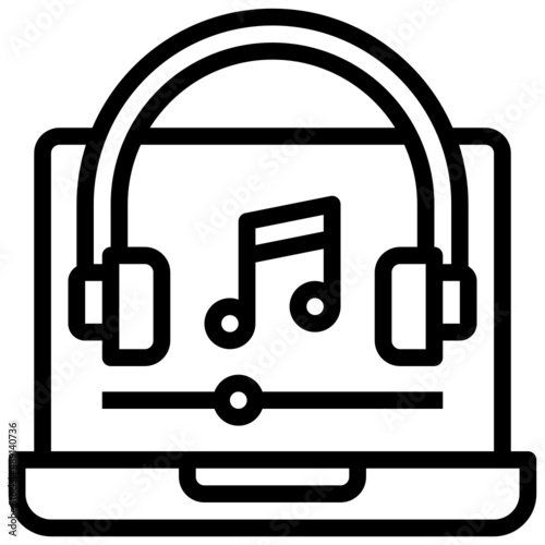 MUSIC line icon,linear,outline,graphic,illustration