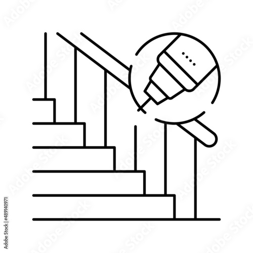 handrail repair line icon vector illustration