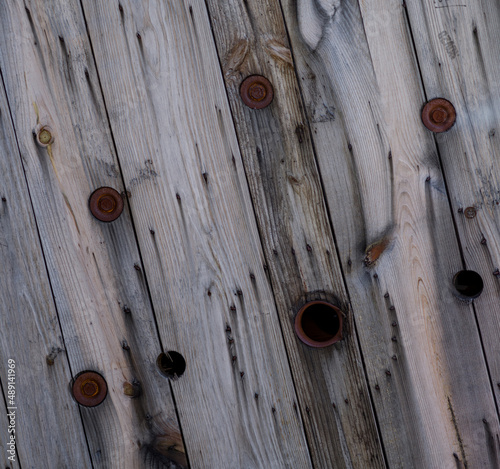 Weathered Wooden Wire Spool Backdrop.