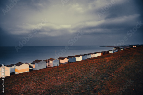 Row of beach huts, Whitstable, Kent, UK © erika8213