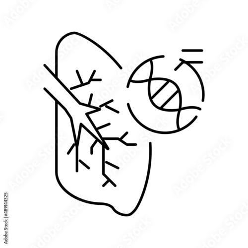 cystic fibrosis respiratory disease line icon vector illustration