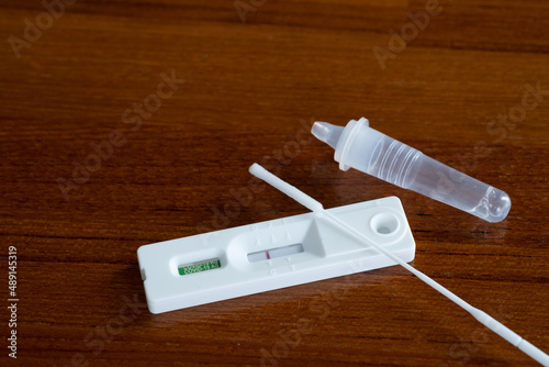 covid-19 negative test result with antigen rapid test kit (ATK), The test showed a negative result