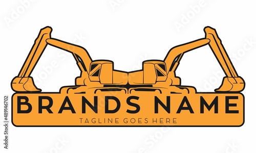 Modern two excavator logo design