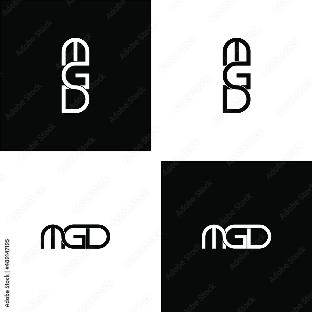 mgd letter original monogram logo design set mgd letter original monogram logo design set