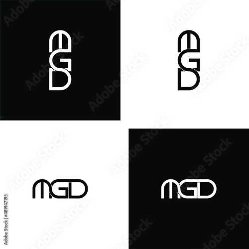 mgd letter original monogram logo design set