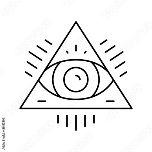 medal astrological line icon vector illustration