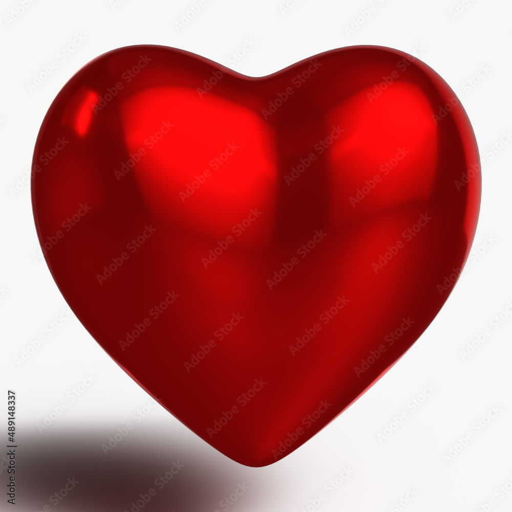 Red Metallic Heart on White Background. 3D Illustration. File With Clipping Path. Red Metallic Heart on White Background. 3D Illustration. File With Clipping Path.