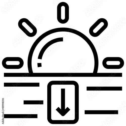 SUNSET line icon,linear,outline,graphic,illustration