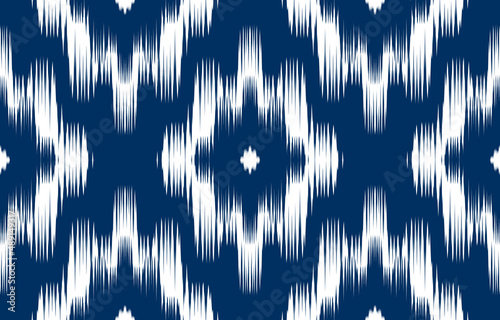 beautiful floral Ikat ethnic design. Seamless ikat floral pattern in tribal, folk embroidery abstract art. art ornament print. Design for carpet, wallpaper, clothing, wrapping, fabric.