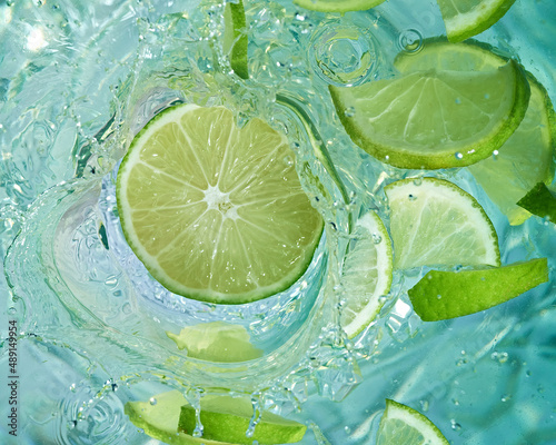 Glass with a fruit drink.