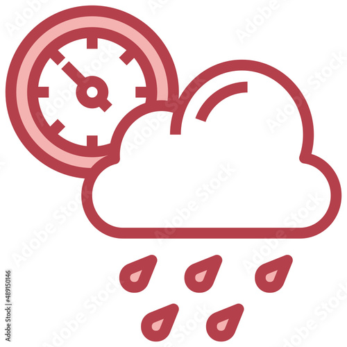 PRESSURE red line icon,linear,outline,graphic,illustration