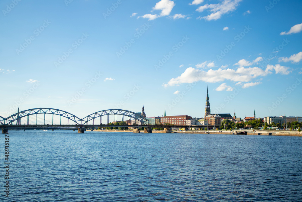 Panoramic view of Old town in Riga,Latvia. 