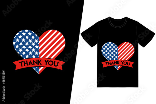 THANK YOU t-shirt design. Memorial day t-shirt design vector. For t-shirt print and other uses.