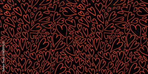Valentine background, heart shapes. Love seamless pattern for your design