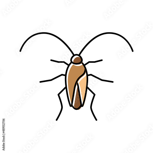 cockroach insect color icon vector illustration