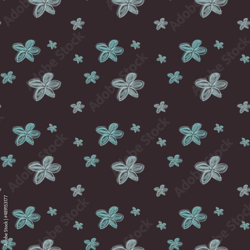 Vector floral seamless pattern on a dark background.