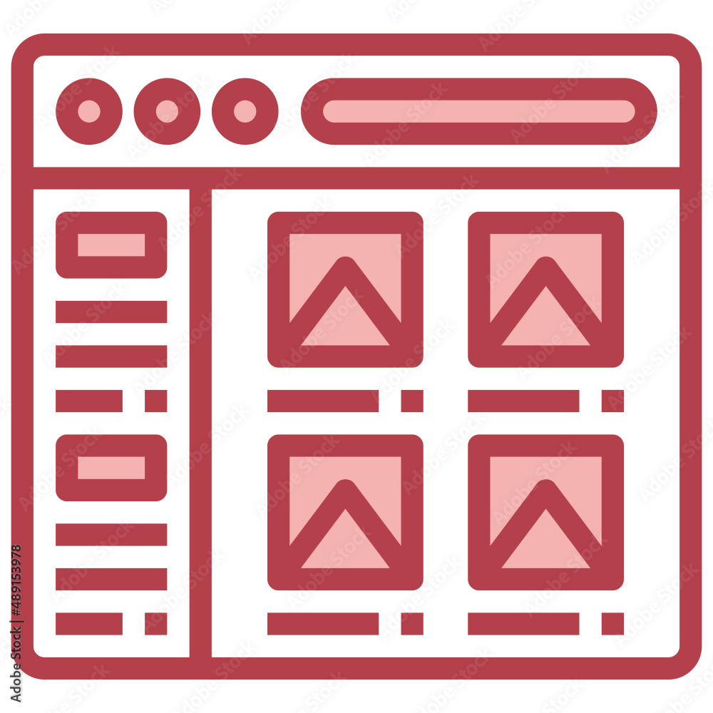 LAYOUT red line icon,linear,outline,graphic,illustration LAYOUT red line icon,linear,outline,graphic,illustration