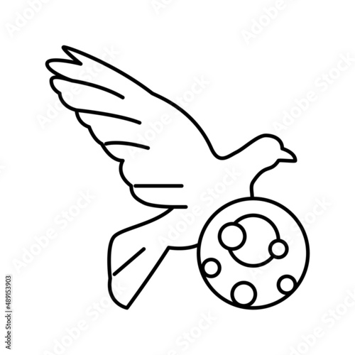 psittacosis bird line icon vector illustration