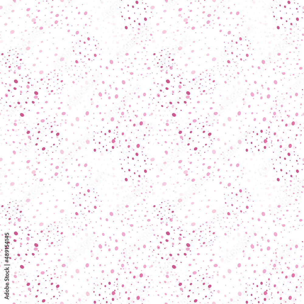 Seamless texture with blots of pink color. Background with small specks in the form of splashes. Vector. Seamless texture with blots of pink color. Background with small specks in the form of splashes. Vector.