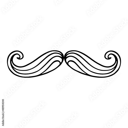 Vector of sketch doodle, mustache icon on isolated background