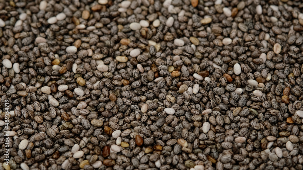 Super food chia seeds close up. Healthy food concept Super food chia seeds close up. Healthy food concept