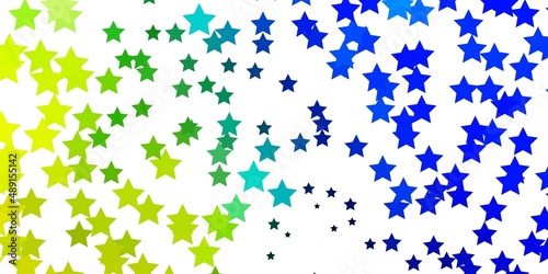 Light Blue, Green vector layout with bright stars.