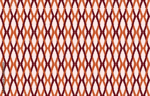 Beautiful ethnic kat art. Seamless rhombus pattern in tribal, folk embroidery chevron style. Ogee geometric art ornament print. Design for carpet, wallpaper, clothing, wrapping, fabric.