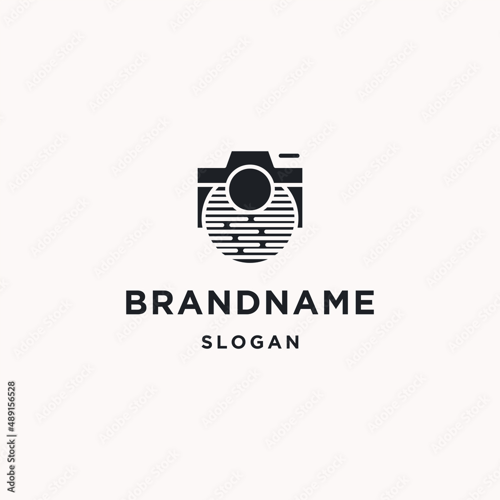 Camera water logo icon flat design template Camera water logo icon flat design template