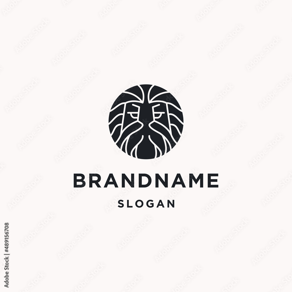 Lion abstract logo icon flat design template