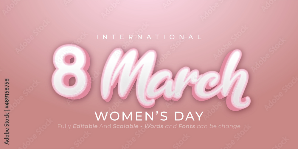 8 March Women's day banner on a pink background 8 March Women's day banner on a pink background