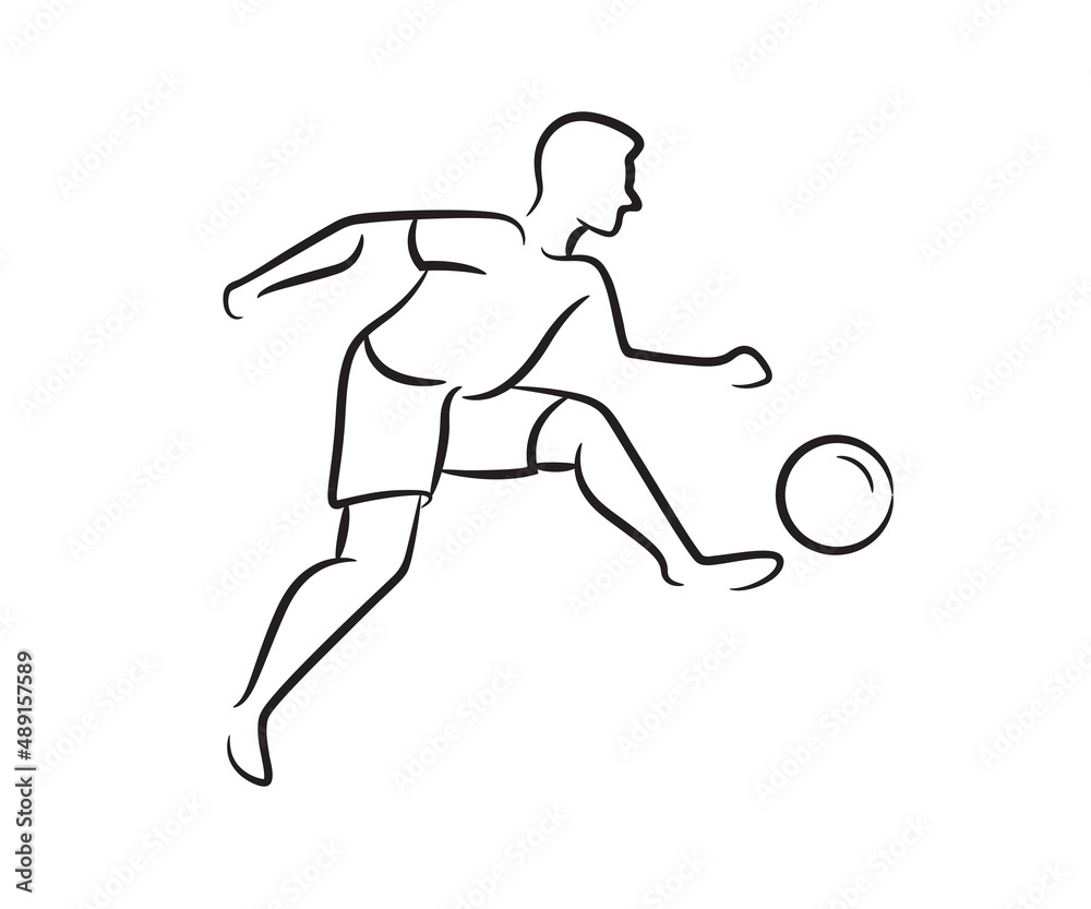 football player sketch line illustration football player sketch line illustration