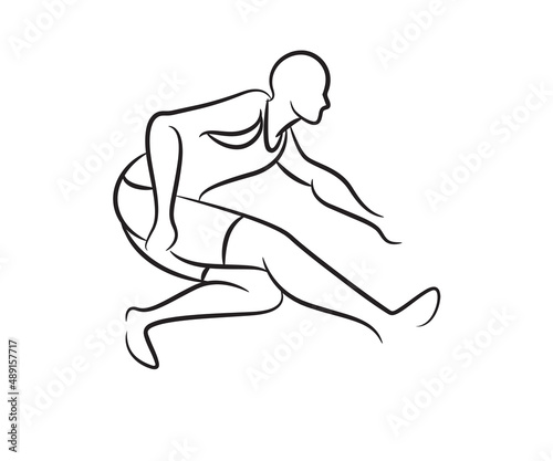 sprinter hand drawn line illustration