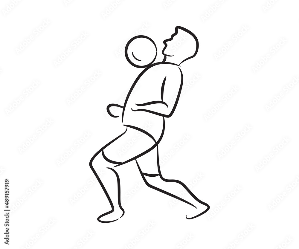 football player sketch line illustration football player sketch line illustration