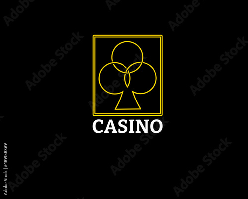 outline gold club casino icon logo
