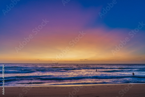 Orange glow sunrise seascape