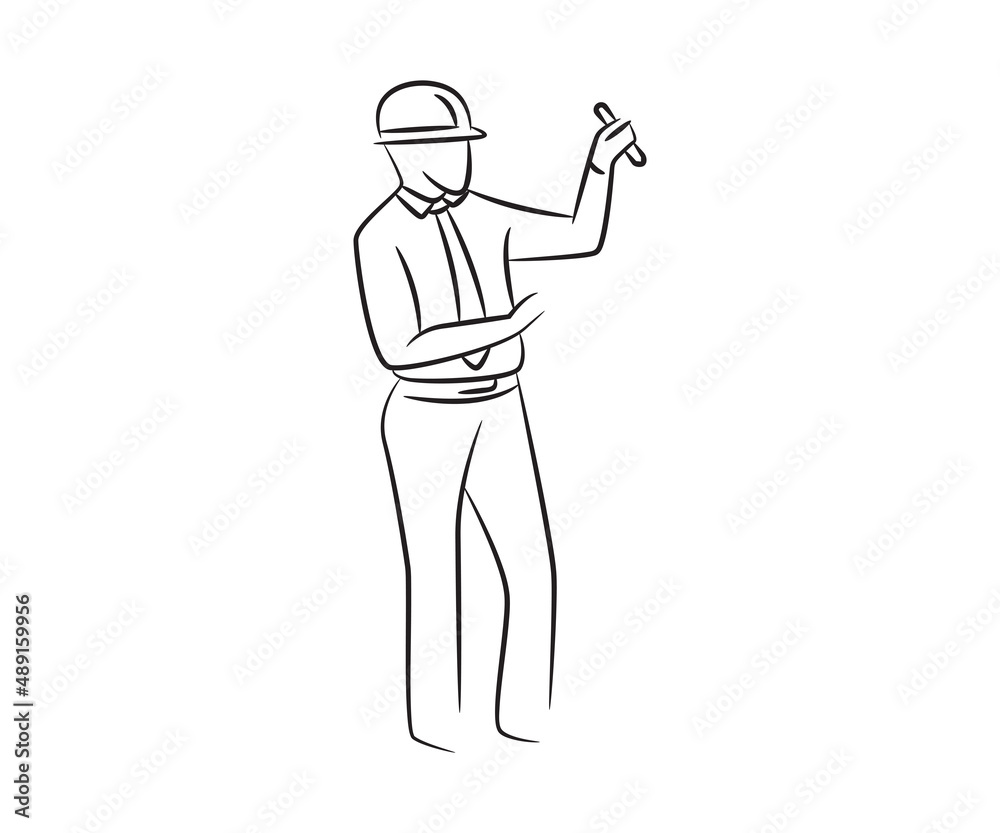 hand drawn architect and engineer illustration hand drawn architect and engineer illustration