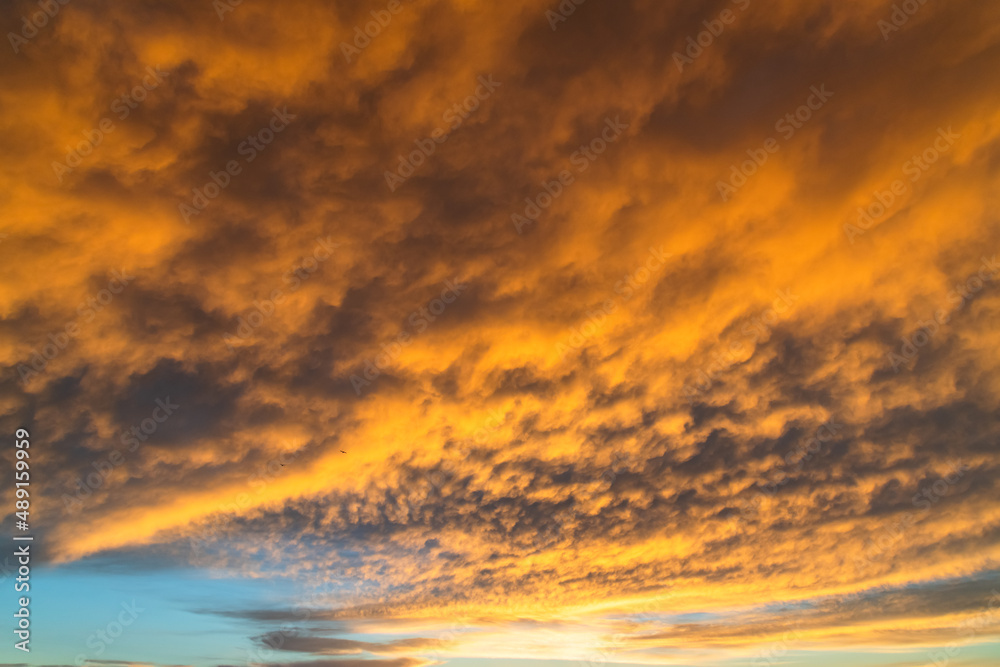 Sunrise sky with cumulonimbus clouds