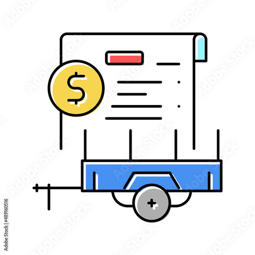rent trailer agreement color icon vector illustration