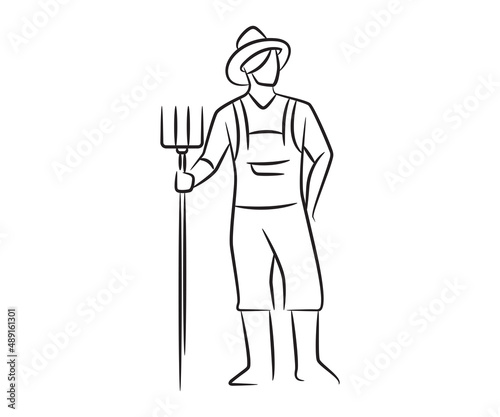 hand drawn and sketch farmer illustration