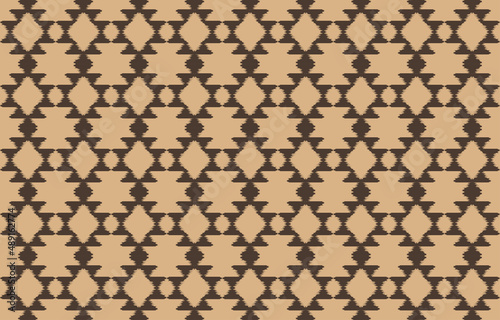 Beautiful ethnic kat art. Seamless rhombus pattern in tribal, folk embroidery chevron style. Ogee geometric art ornament print. Design for carpet, wallpaper, clothing, wrapping, fabric.