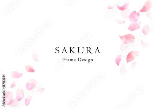 水彩 桜フレームデザイン